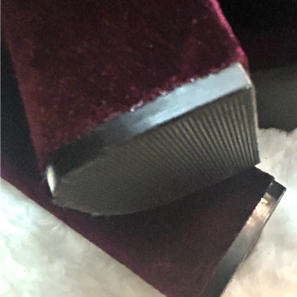 Jessica Simpson Etched Velvet Burgundy block heel ankle boots women’s size 7.5M - Picture 10 of 12